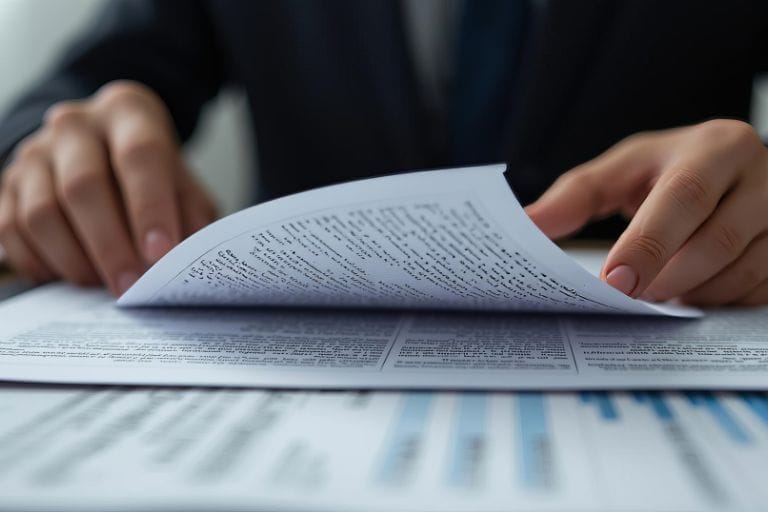 Equipo financiero revisando auditorías y estados financieros para un servicio de traducción financiera